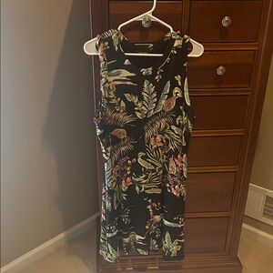 Floral Sleeveless Black Dress, size large, floral print, great for summer